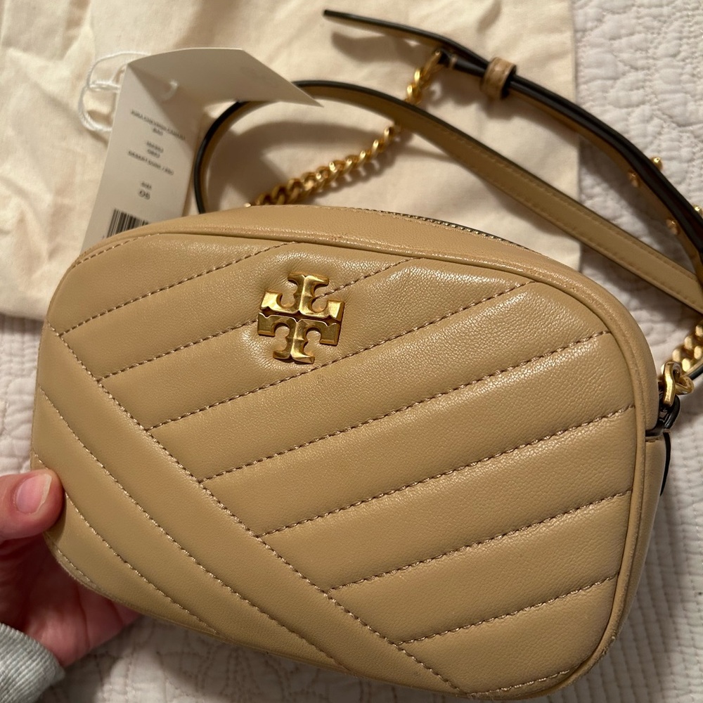 Tory Burch Tan Chevron Crossbody Bag